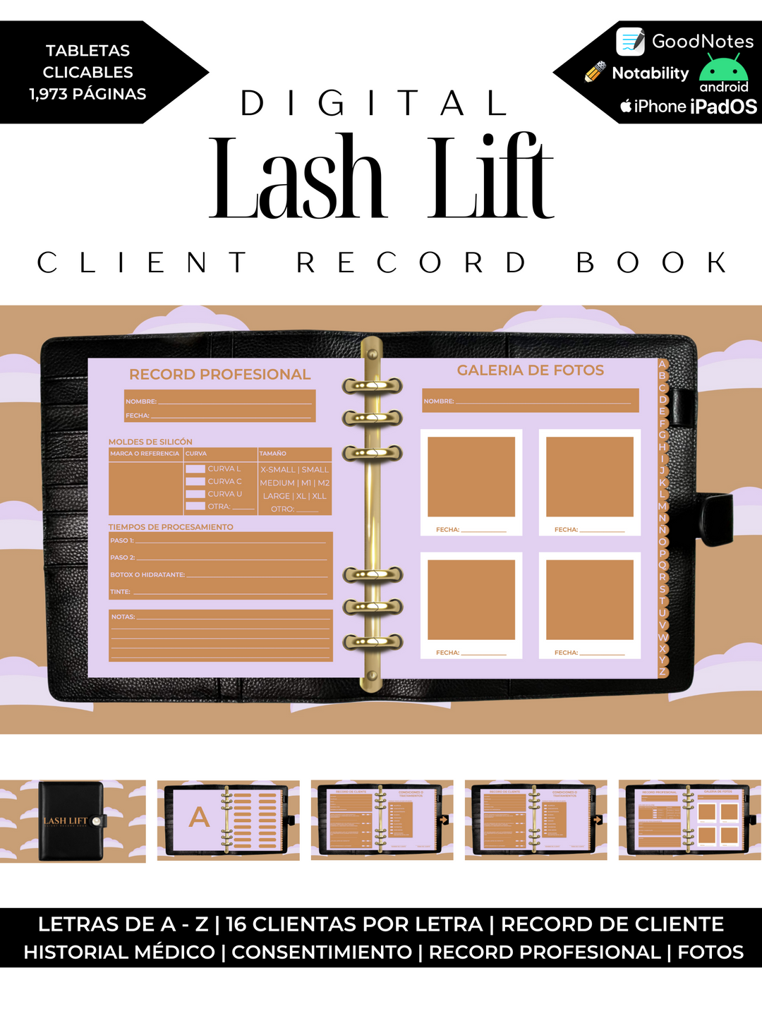 Client Record Book: LASH LIFT
