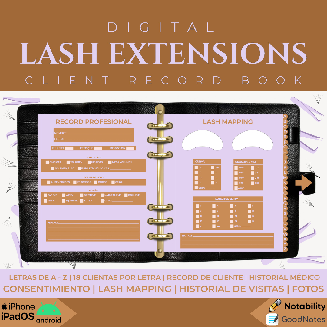 Client Record Book: EYELASH EXTENSIONS